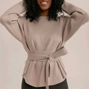 Modern Citizen Womens Nara Tie-Front Knit Sweater Tan Size M Soft Luxury MC20T06